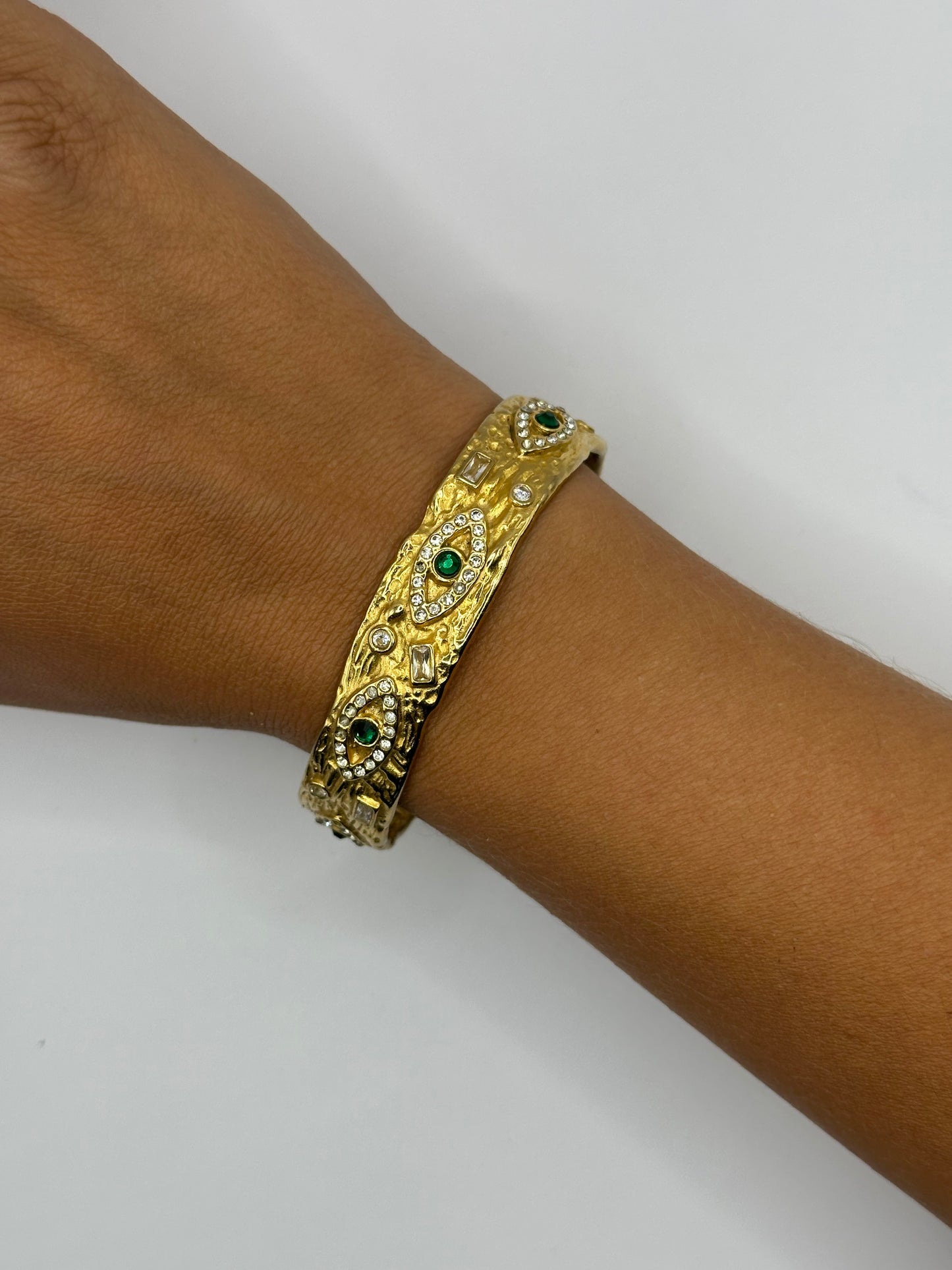 Gold Evil Eye Green Bracelet
